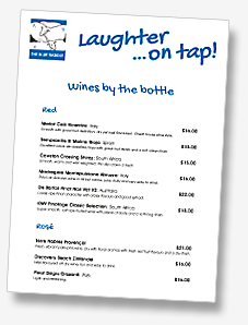 Wines on the list are also sold by the glass. Click image to view list (pdf)